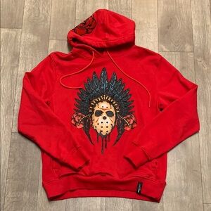 Mens Roku Studio‎ Jason Tribal Indian Head Thick Pullover Sweatshirt Hoodie